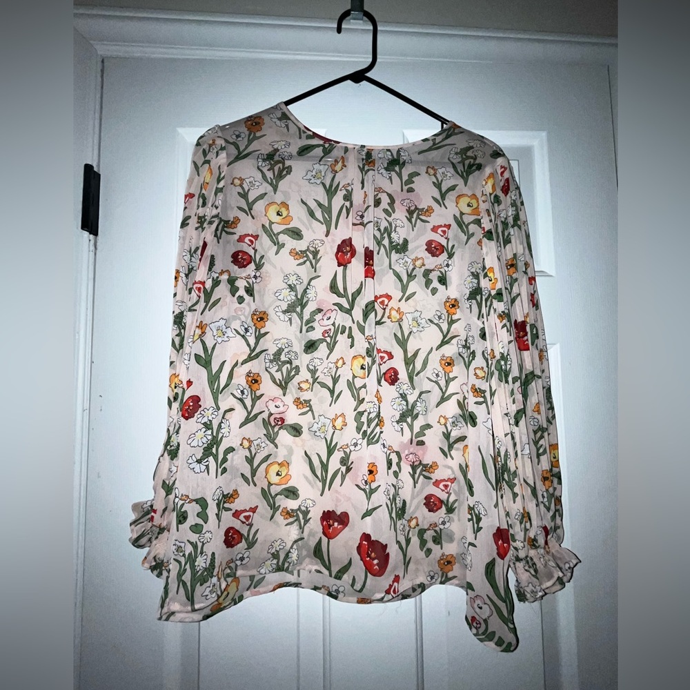 EUC Eva Mendes - NY&Co Sheer Floral shirt - Large